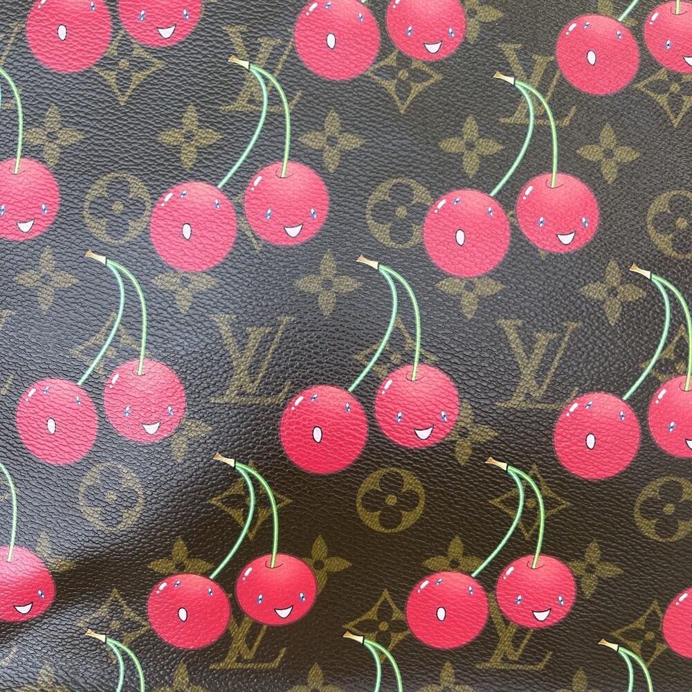 Louis Vuitton Cerise Cherry Sac Plat Brown Monogram Canvas Tote Takashi Murakami - Picture 3 of 16